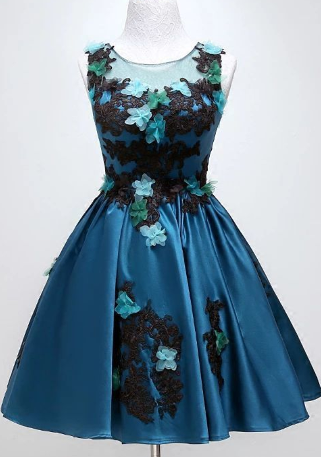 Dark fashion teal homecoming dress