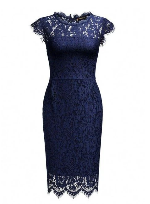 chinese dress ladies Cocktail Dress for Women Cap Sleeve Lace Dress for Wedding Guest Busin –  Belle Poque Offcial main image 1