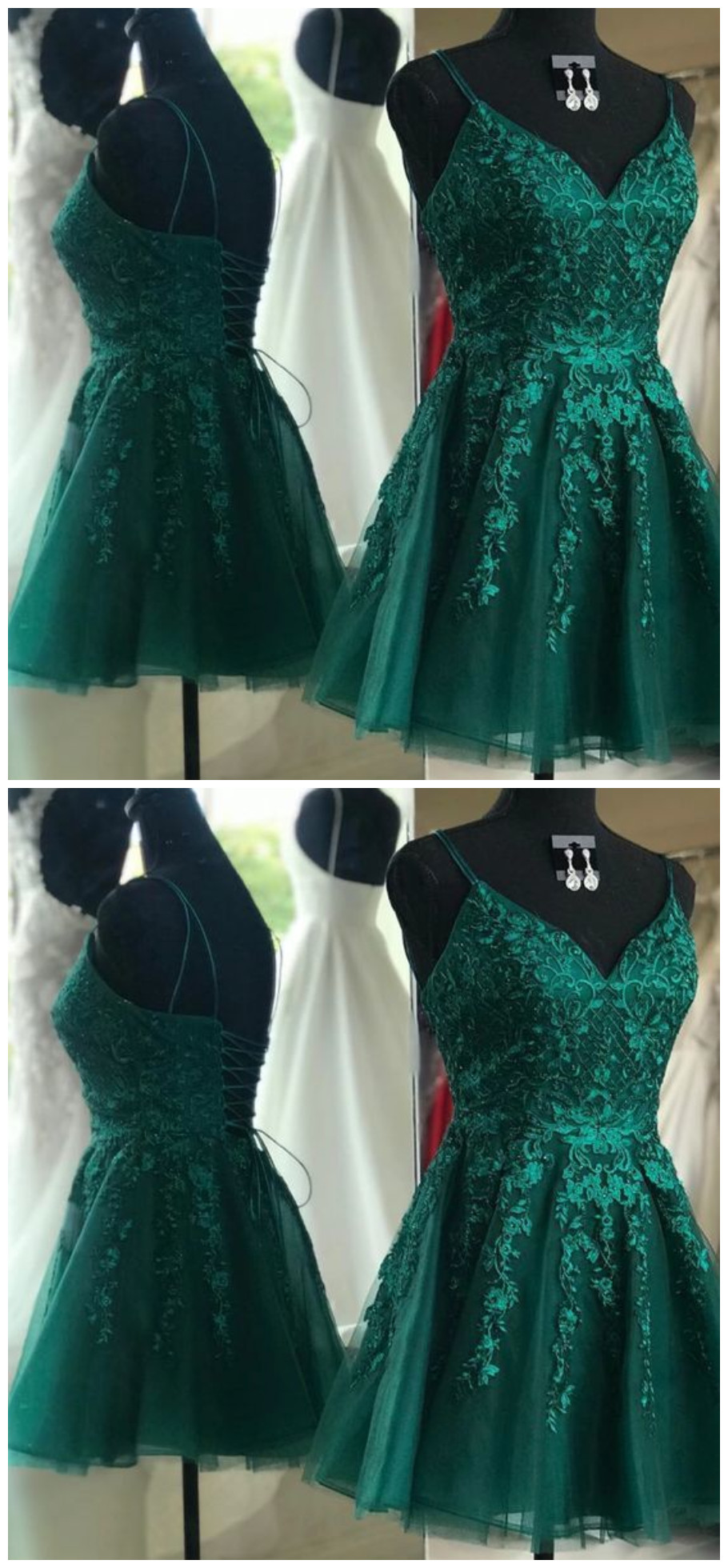 Emerald Green Short Homecoming Dress