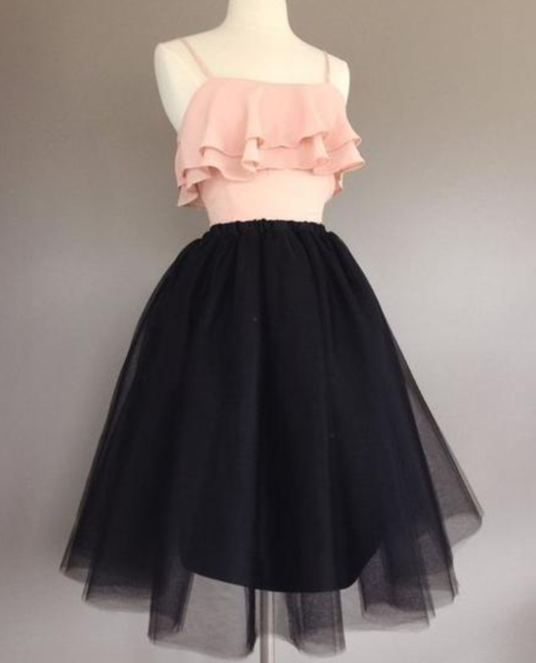 black and pink homecoming dress Zapaka Women Black Pink Homecoming Dress with 3D Flower One Shoulder A-Line Cocktail Dress, Black Pink / US10