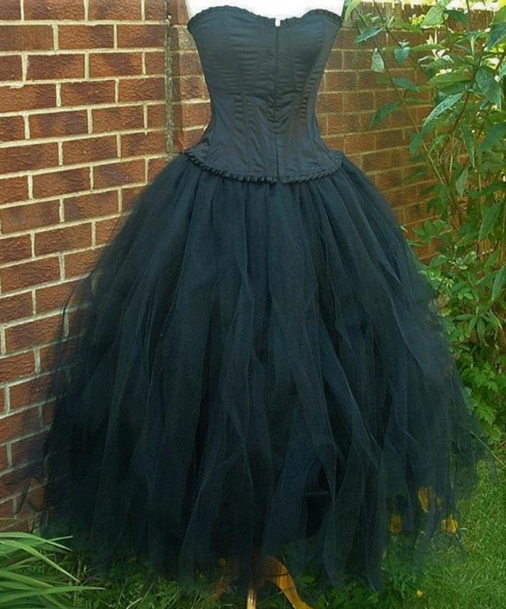 Tutu Skirt Tulle Goth Steampunk Bridesmaid Alternative Clothing Wedding Dress