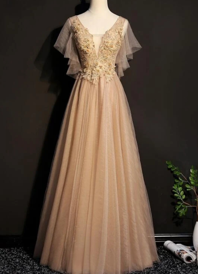Tulle Long Bridesmaid Dress, Long Formal Gown