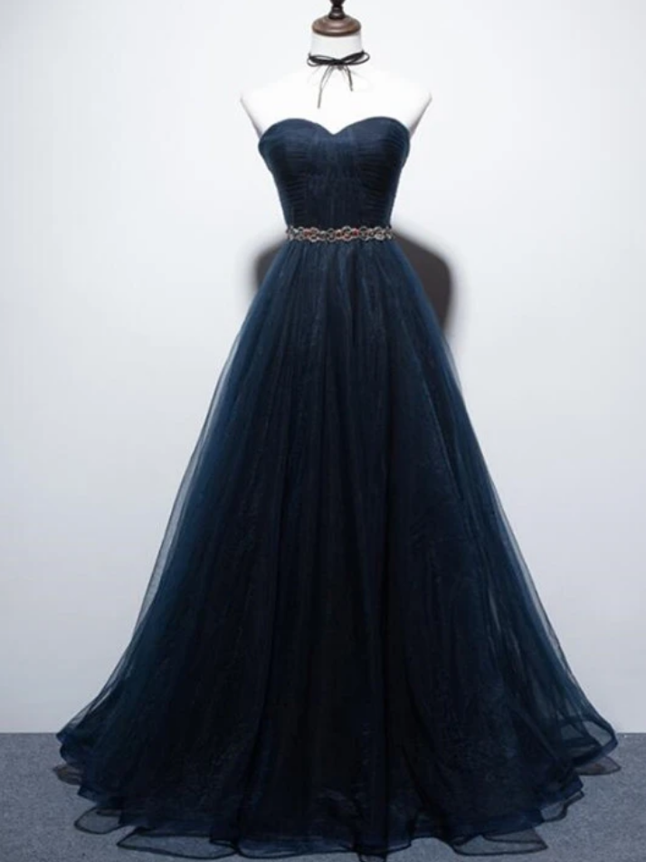 A-Line Prom Dress, Tulle Long Party Dress