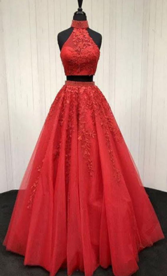 Charming Custom Two Pieces Most Popular Modest Prom Dresses, Party Evening Dress