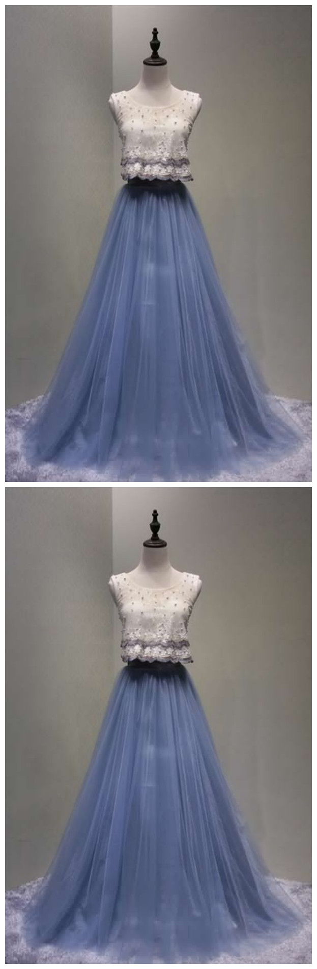 The Bride Beautiful Blue Skirt For A Long Time A - Ligne Night Party! Sleeveless Act The Role Of Formal Plancher Lace - Longueur Prom Party Robe