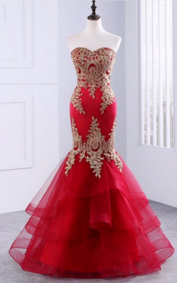 Mermaid Prom Dresses, Prom Dresses Prom Dresses,red Red Prom Dresses