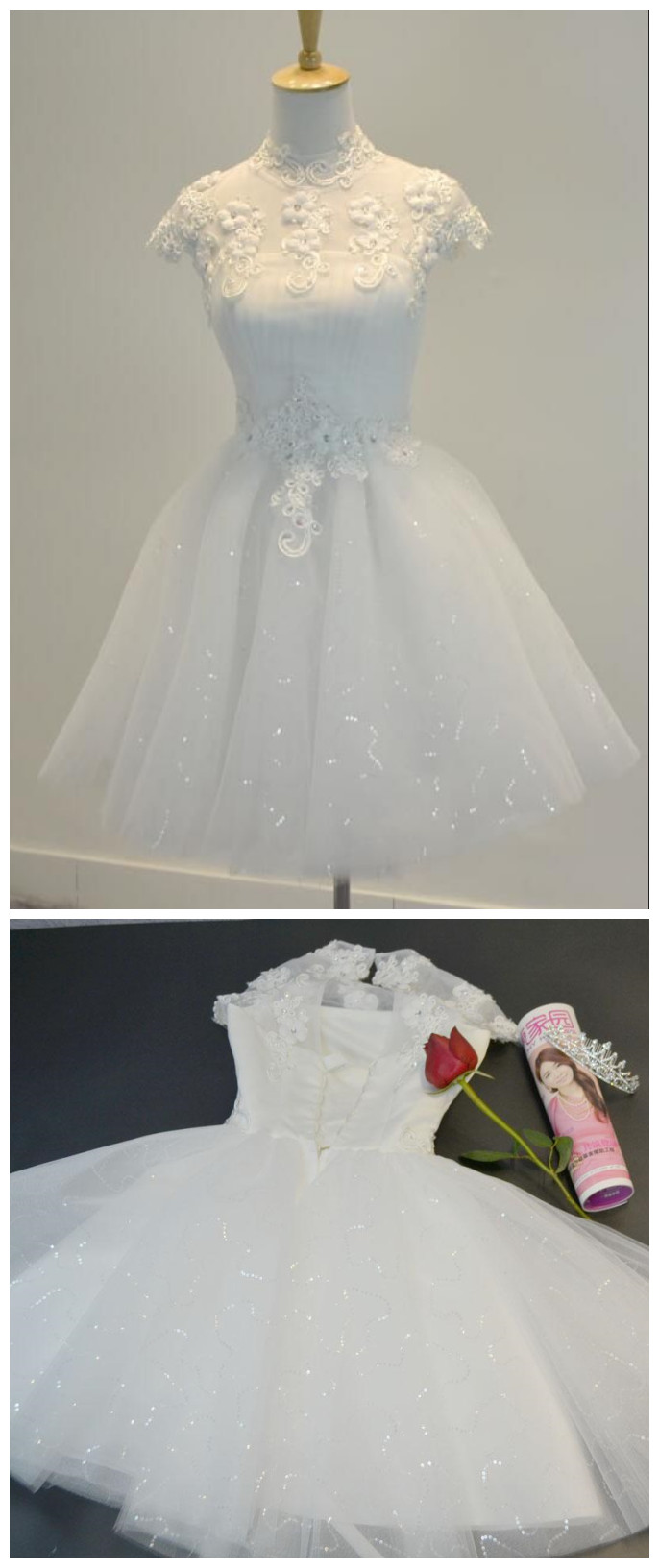 chinese dress ladies White Satin Lace Prom Dress, White Evening Dress, Wedding Dress