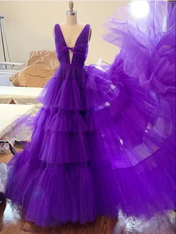 Tulle Long Prom Dress, Tulle Evening Dress