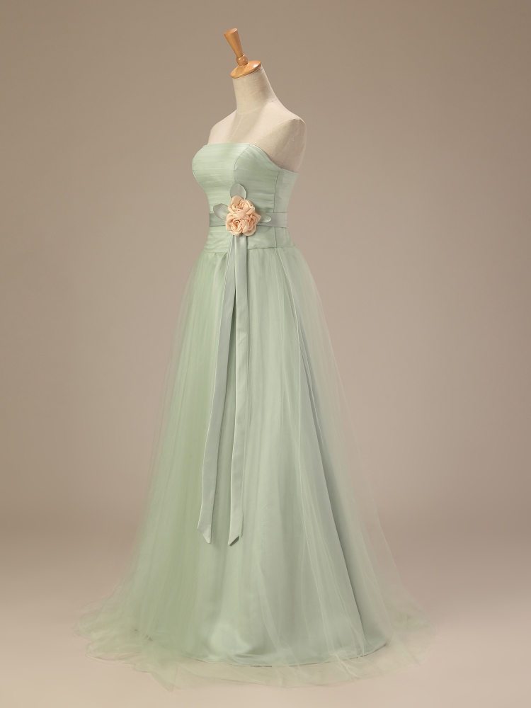 Bridesmaid Dress Light Green Long Evening Dress Prom Dress Custom Made A Line Bridal Party Dress