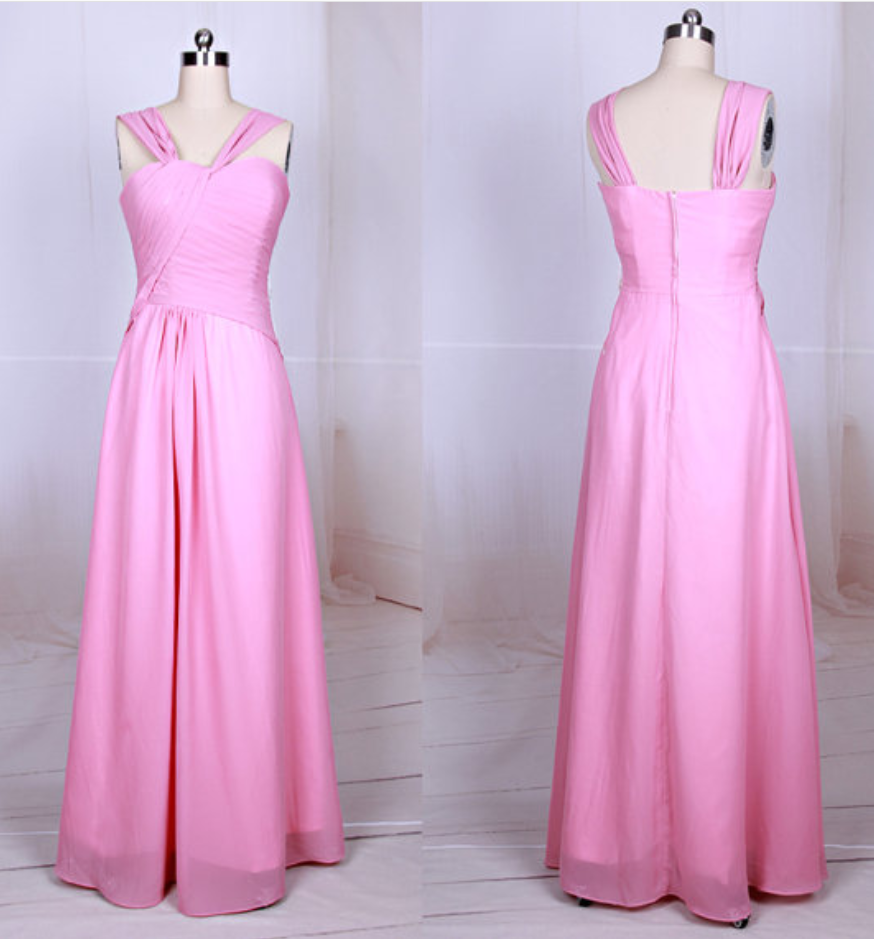 Pink Prom Dresses,prom Dress,simple Prom Gowns,charming Sweetheart Chiffon Prom Dresses,custom Made Prom Dress,long Elegant Prom Dresses,2016