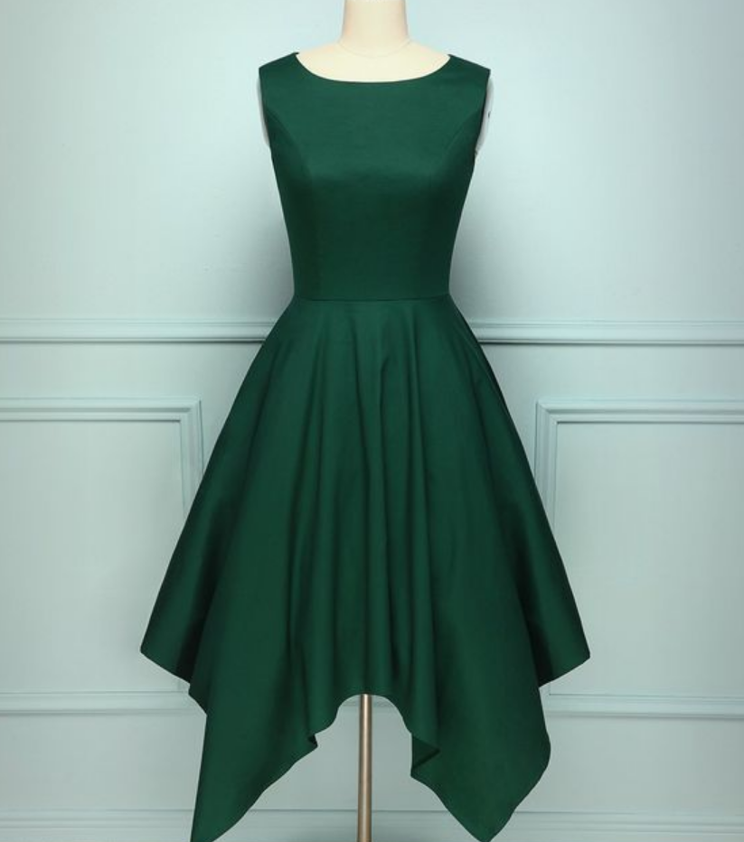 dark green vintage dress Unique Vintage Delores 1950s Emerald Green Swing Dress