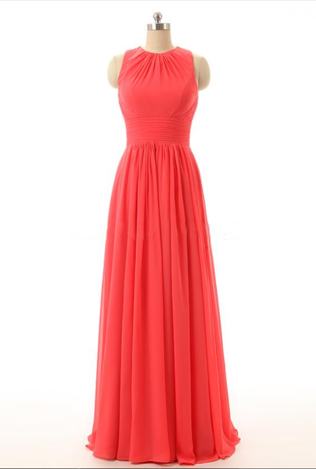 coral floor length bridesmaid dresses Coral Chiffon Beach Bridesmaid Dresses Mismatched – Lisposa