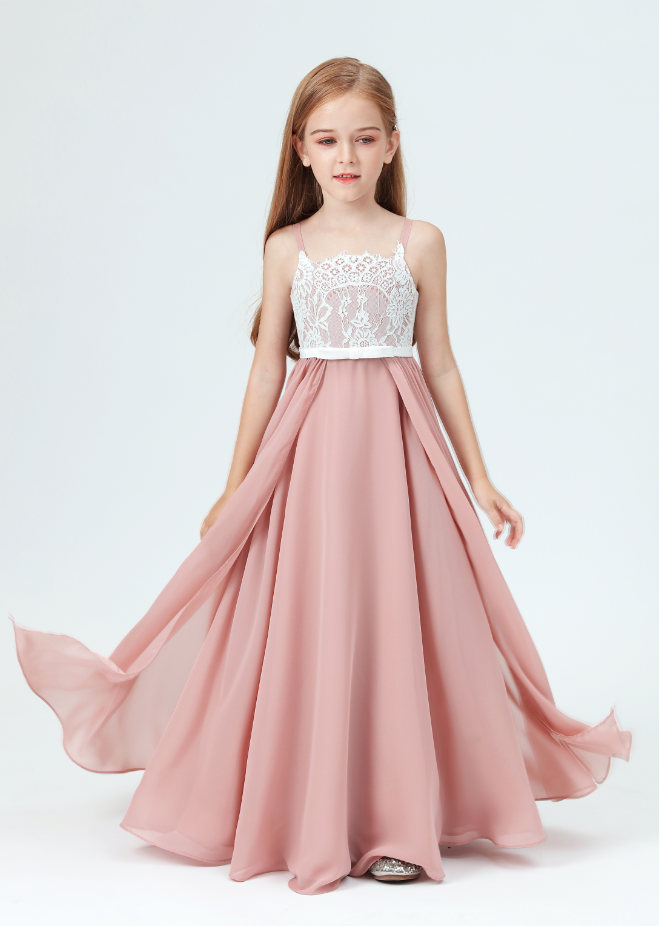 Flower Girl Dresses, Lace Little Bridesmaid Dresses For Wedding First Communion Dresses Party Prom Princess Gown Pageant Dresses Elegant For