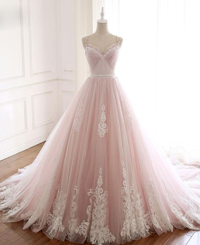Sweetheart Lace Tulle Long Prom Dress Lace Evening Dress