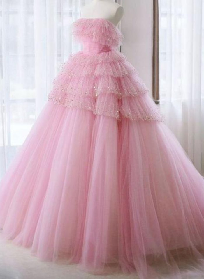 Tulle Lace Long Prom Dress Tulle Evening Dress