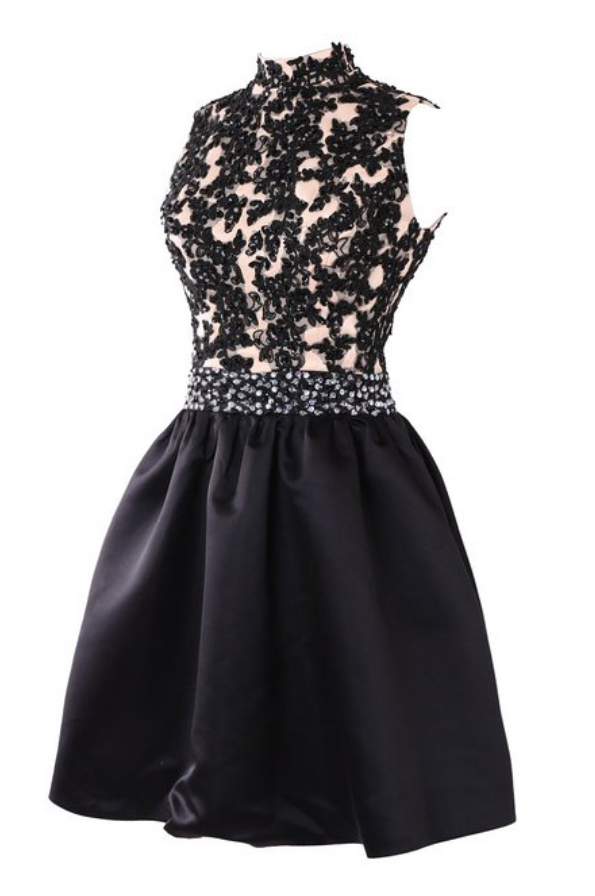 Halter Black Homecoming Dress,sexy Party Dress,charming Homecoming Dress,graduation Dress,homecoming Dress