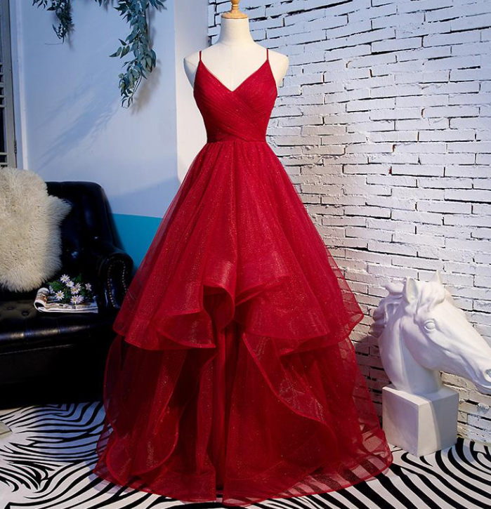 Real Photos Prom Dress Ball Gown Spaghetti Backless Floor Length Evening Gowns 2022