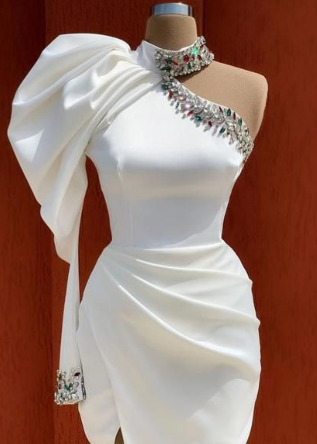 Unique White Short Homecoming Dress