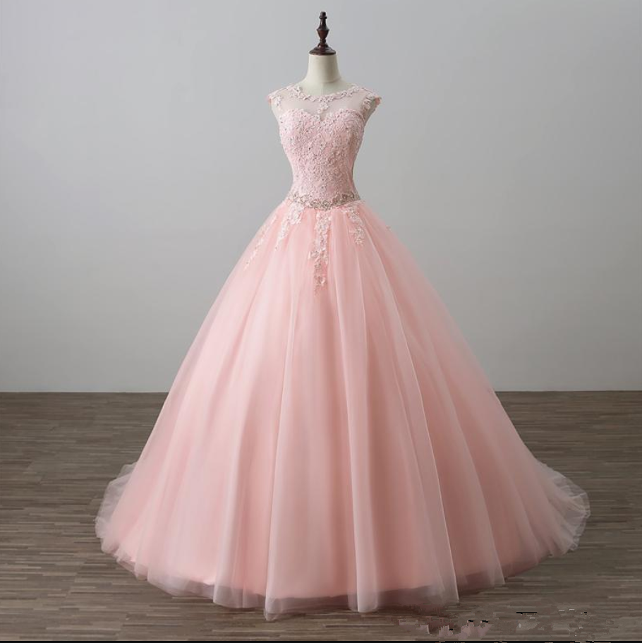 Newest Ball Gown Quinceanera Dresses Beaded Prom Sweet 16 Dress Plus Size Lace Up Vestido De 15 Anos