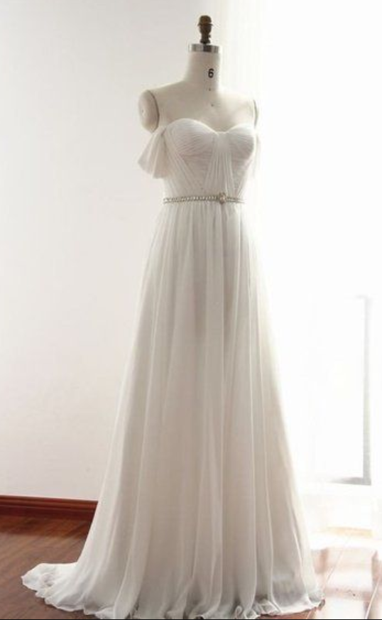 Elegant Prom Dress,off Shoulder Chiffon Prom Dress