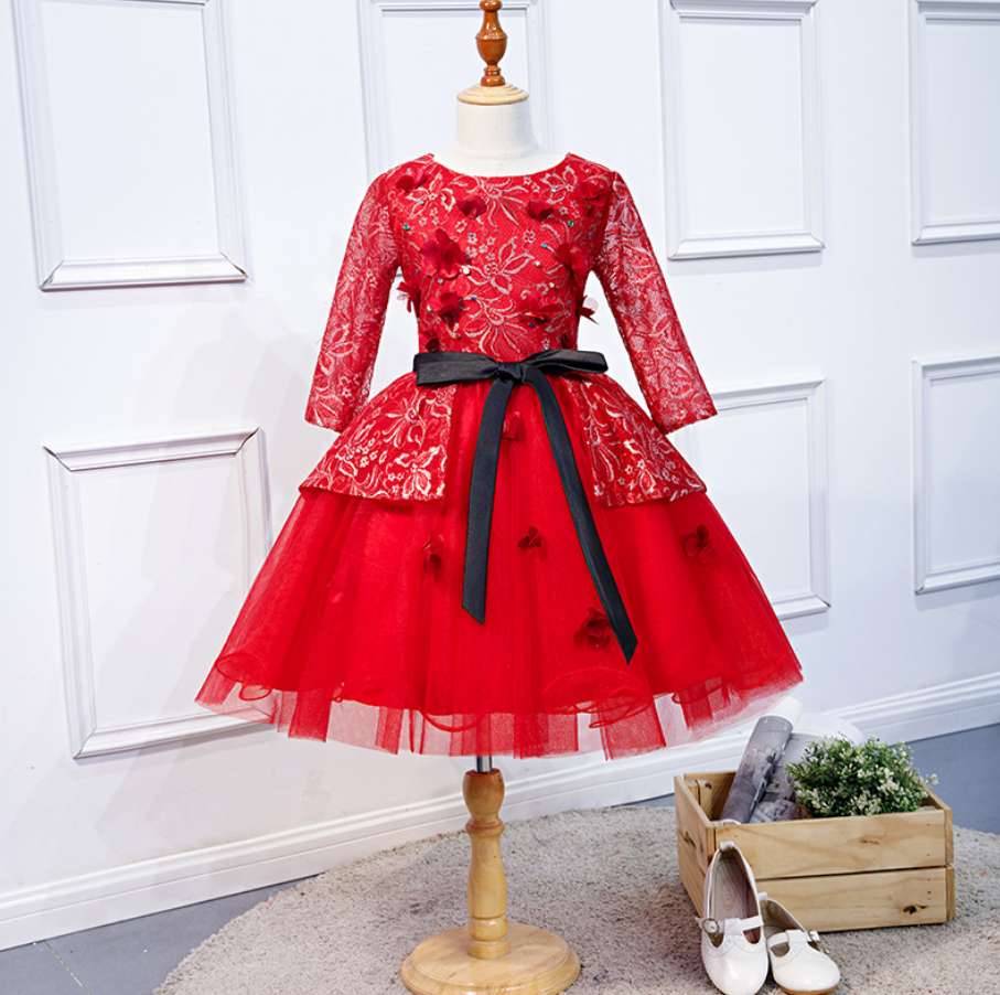 Children's Dresses, Princess Dresses, Style, Lace Show Dresses, Red Dresses