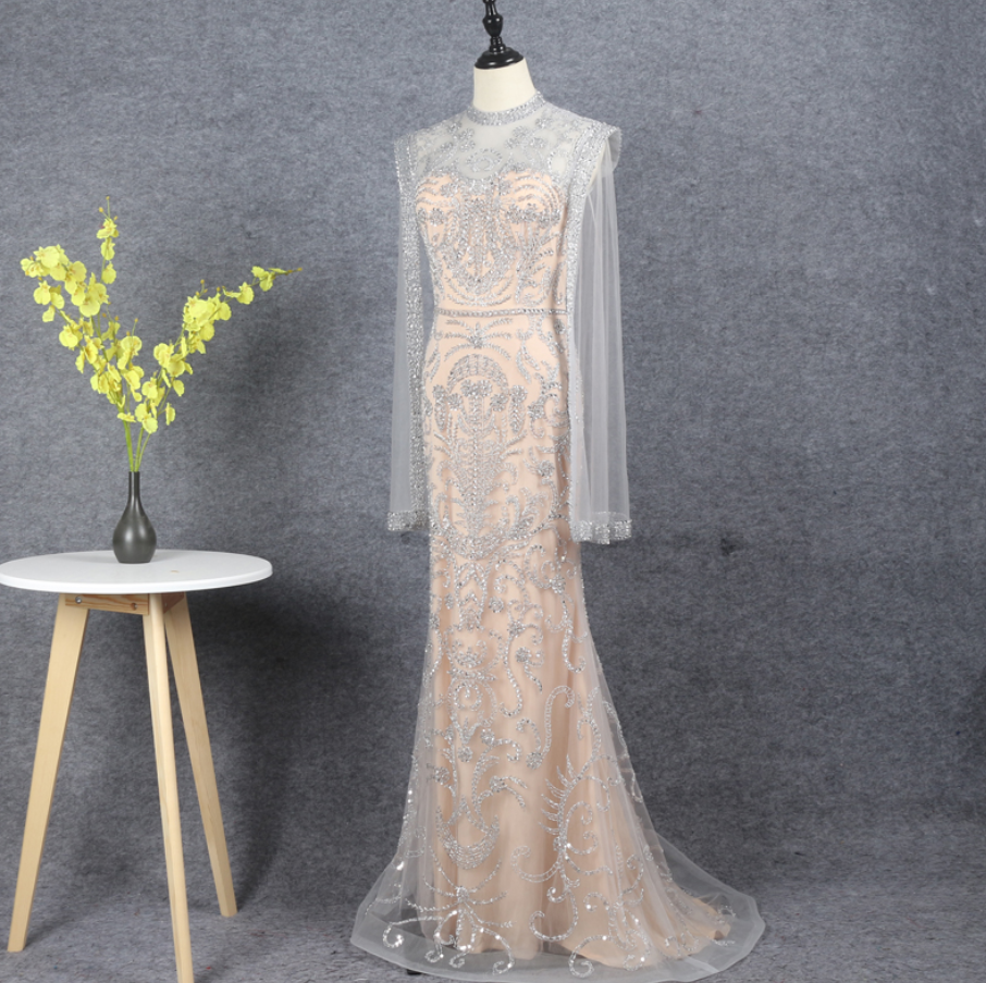 Beaded Dress Elegant Dream Temperament Dinner Fish Tail Luxurious Evening Dress