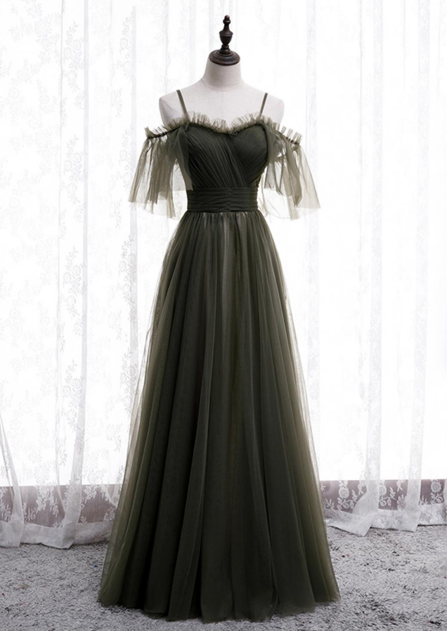 Simple Tulle Long A Line Prom Dress Evening Dress