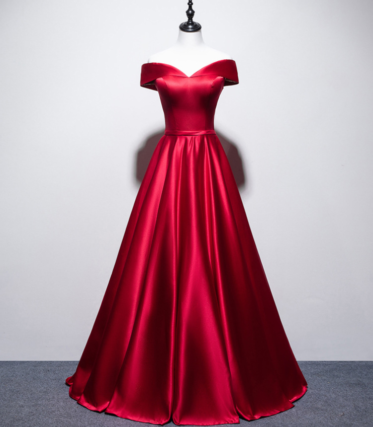 Prom Dresses,bridal Summer Wedding Long Section Thin One-shoulder Wedding Red Evening Dress Skirt