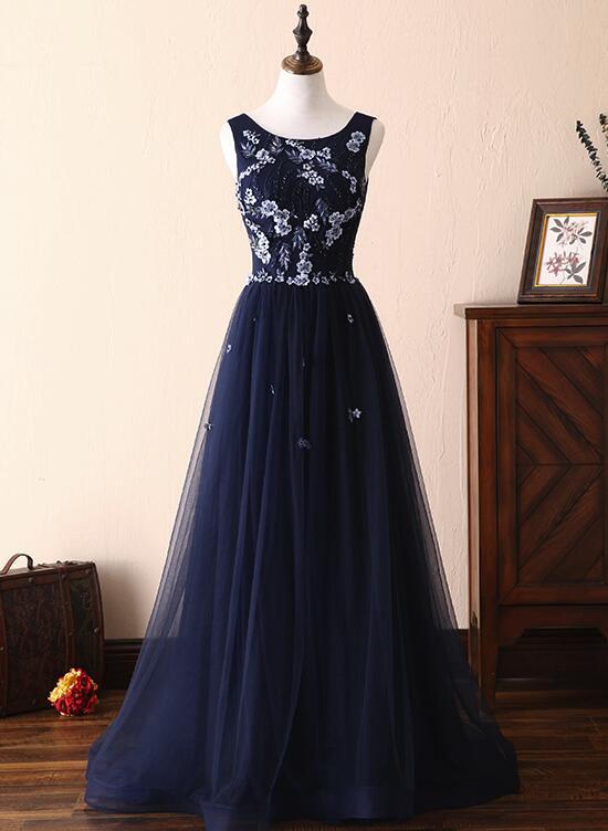 navy prom dresses 2025 navy blue party dress 2025 Lace Navy Blue Prom Dresses with Sequins Formal  Graduation Dresses Custom Color / US24W-parroquiadesanalbertomagno.com