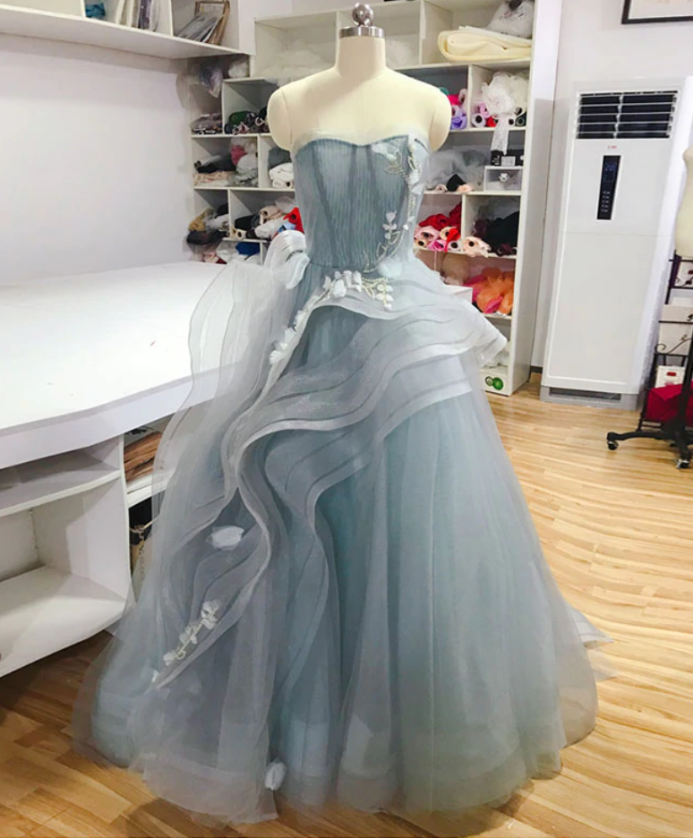 Prom Dresses, Sweetheart Tulle Lace Long Prom Dress, Sweet 16 Dress