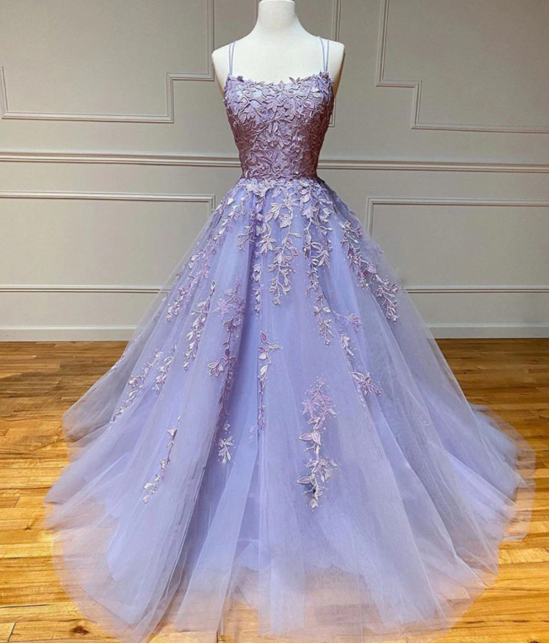 Prom Dresses, Tulle Lace Long Prom Gown, Lace Tulle Formal Dress
