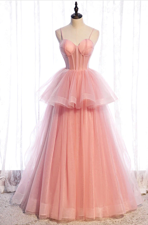 Prom Dresses Tulle Long Prom Dress A Line Evening Gown