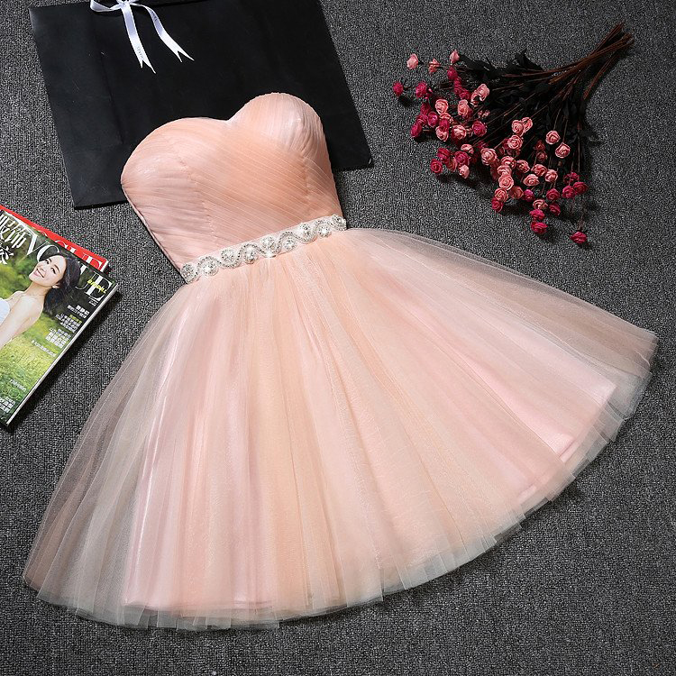 Strapless Prom Dresses,tulle Homecoming Dress,short Homecoming Dress With Sash