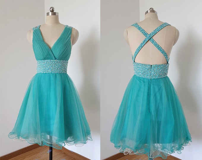 Homecoming Dress,straps Prom Dresses,tulle Homecoming Gowns,open Back Short Prom Gown