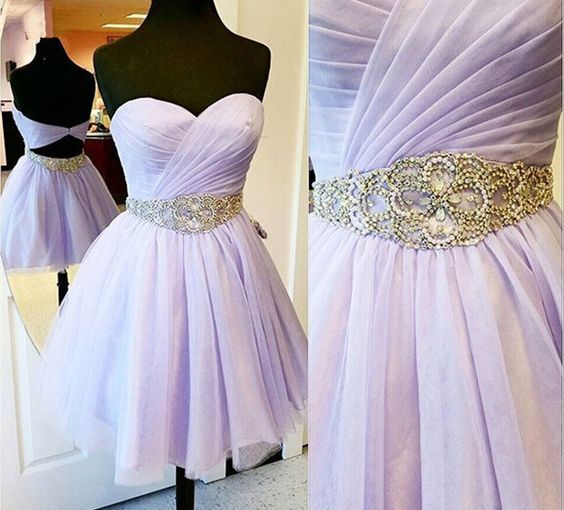Charming Homecoming Dress, Beading Waistband Prom Dress, Short Homecoming Dress