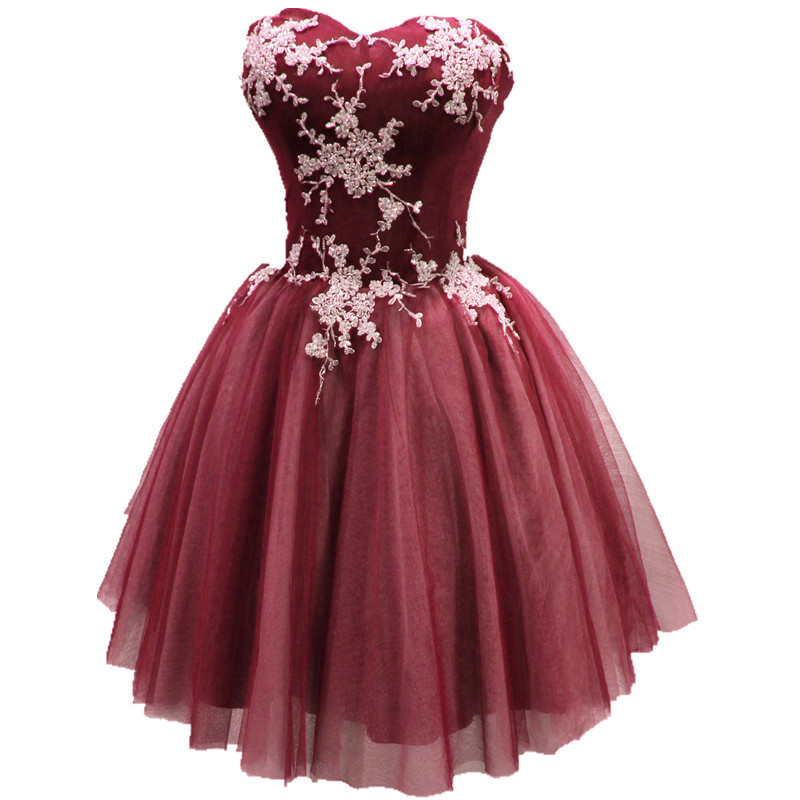 Tulle Homecoming Dress With Applique, Cute Party Dress , Sweetheart Homecoming Dresses