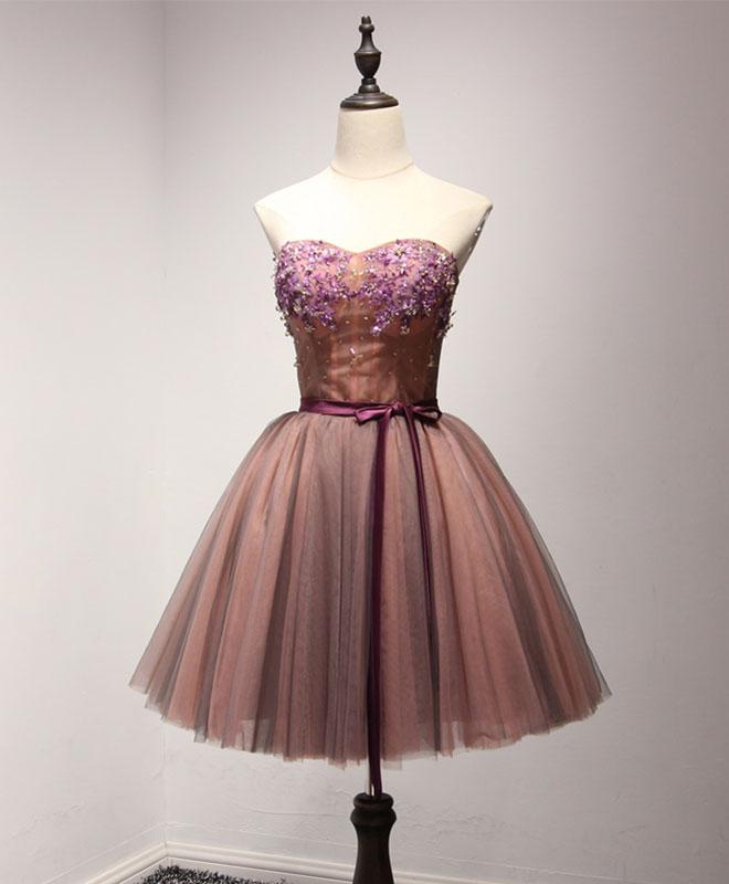 Stylish Tulle Lace Short Prom Dress,formal Dress