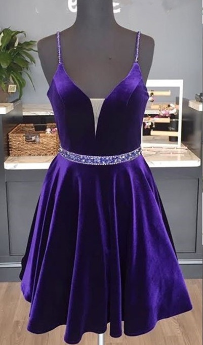 Purple Homecoming Dresses,v-neck Homecoming Dress,short Homecoming Dress,cute Dresses
