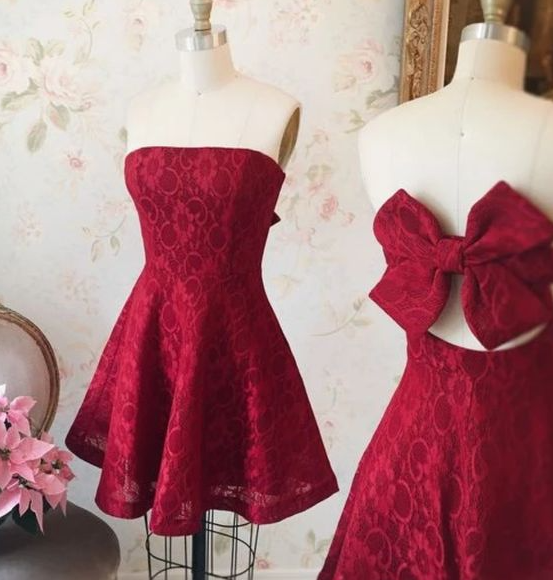 A Line Red Short/mini Homecoming Dresses