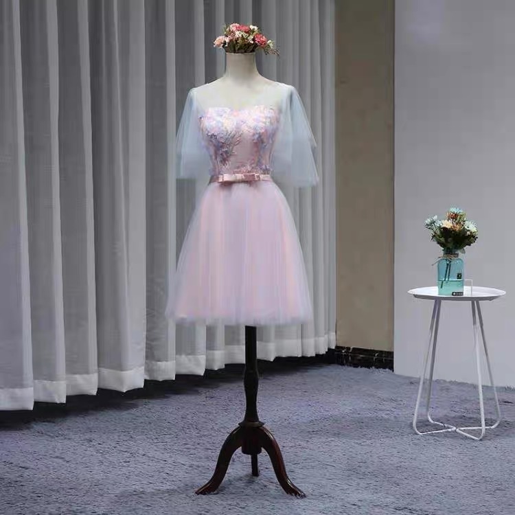 Short Bridesmaid Dress , Pink Homecoming Dress