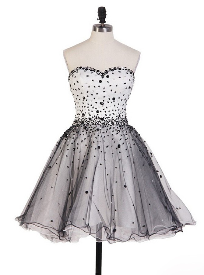 A-line Sweetheart Black Homecoming Dress,prom Dress,graduation Dress,party Dress,short Homecoming Dress,short Prom Dress