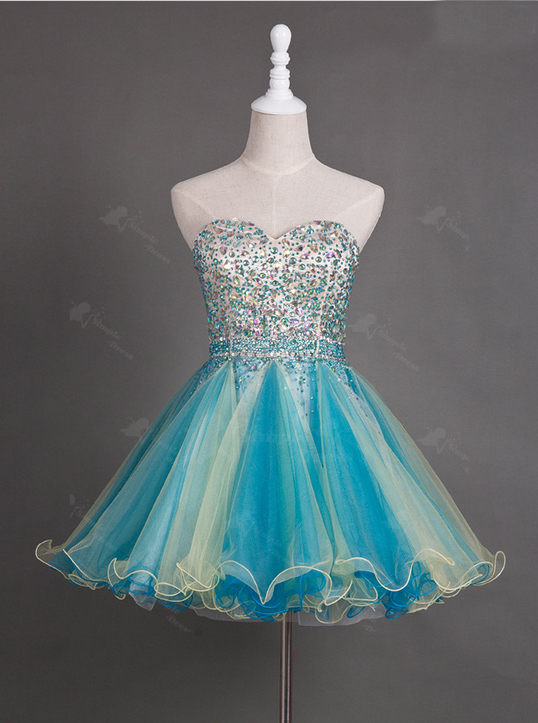 Sweetheart Multi Color Homecoming Dress,graduation Dress,party Dress,short Homecoming Dress,short Prom Dress