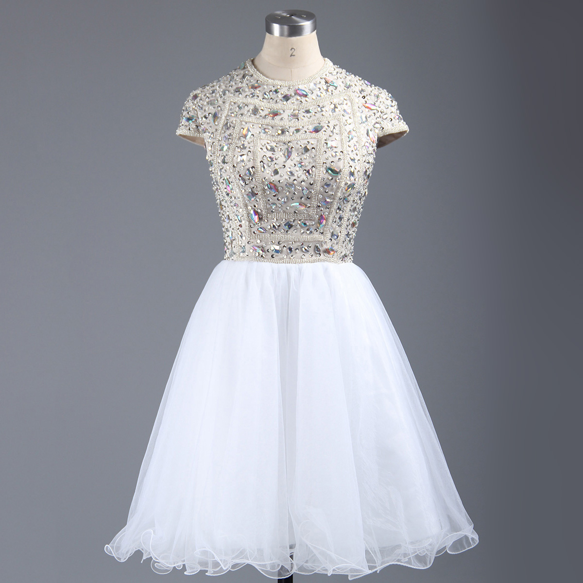 green emerald velvet dress Lace Embellished Bodice Chiffon Short Graduation Dress main image 1