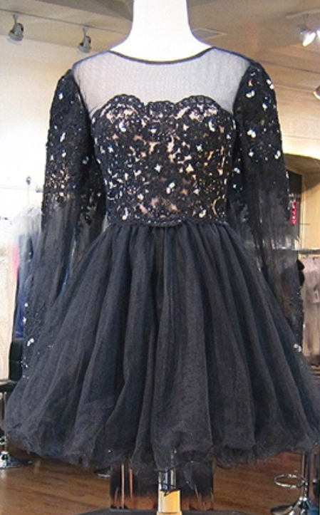 Short Prom Dresses, Black Prom Dresses, Tulle Prom Dresses Beaded
