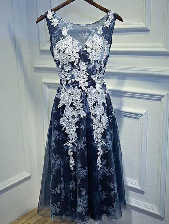 navy homecoming dresses 2025 navy blue party dress 2025 Lace Navy Blue Prom Dresses with Sequins Formal  Graduation Dresses Custom Color / US24W-parroquiadesanalbertomagno.com