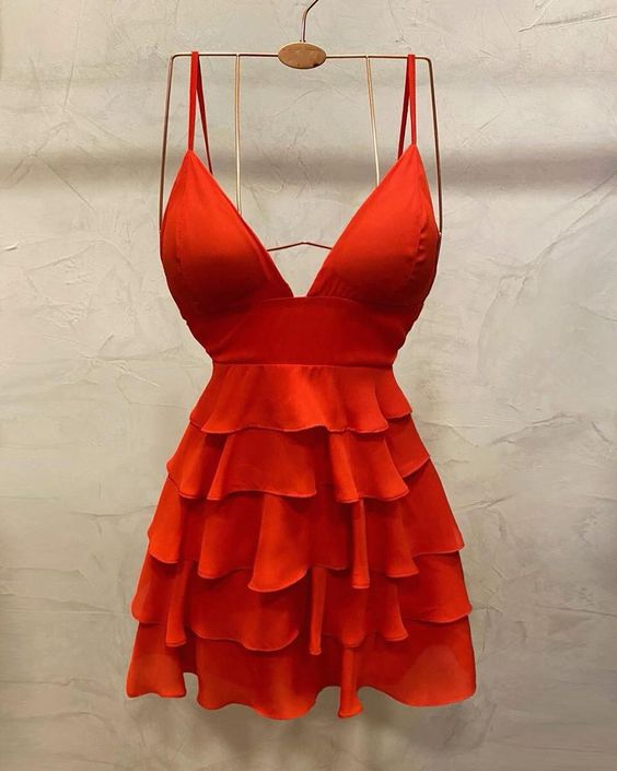 Red Short Prom Dress Party Dress Homecoming Dress