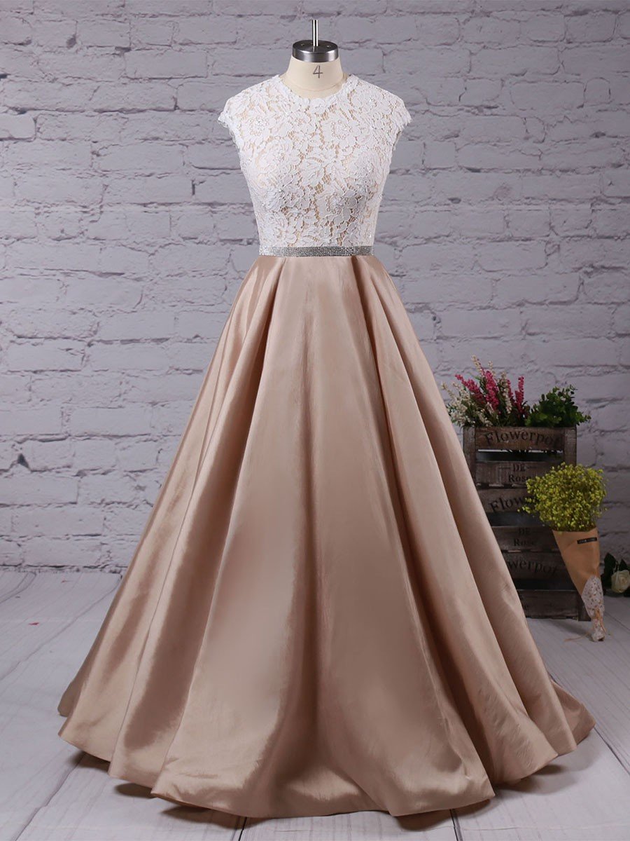 Lace Prom Dress, Modest Beautiful Long Prom Dress, Banquet Party Dress