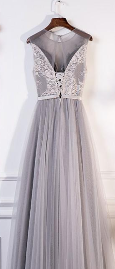 A-line Round Neck Formal Prom Dress, Beautiful Long Prom Dress, Banquet ...