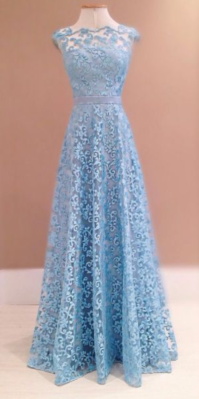 A-line Lace Elegant Formal Prom Dress, Beautiful Long Prom Dress, Banquet Party Dress