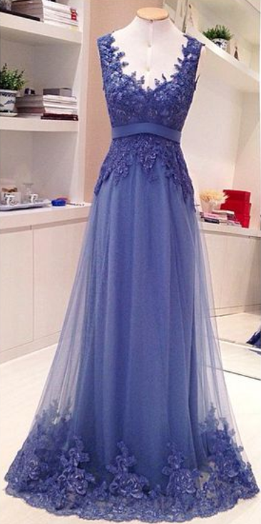 A-line Lace Elegant Formal Prom Dress, Beautiful Long Prom Dress, Banquet Party Dress
